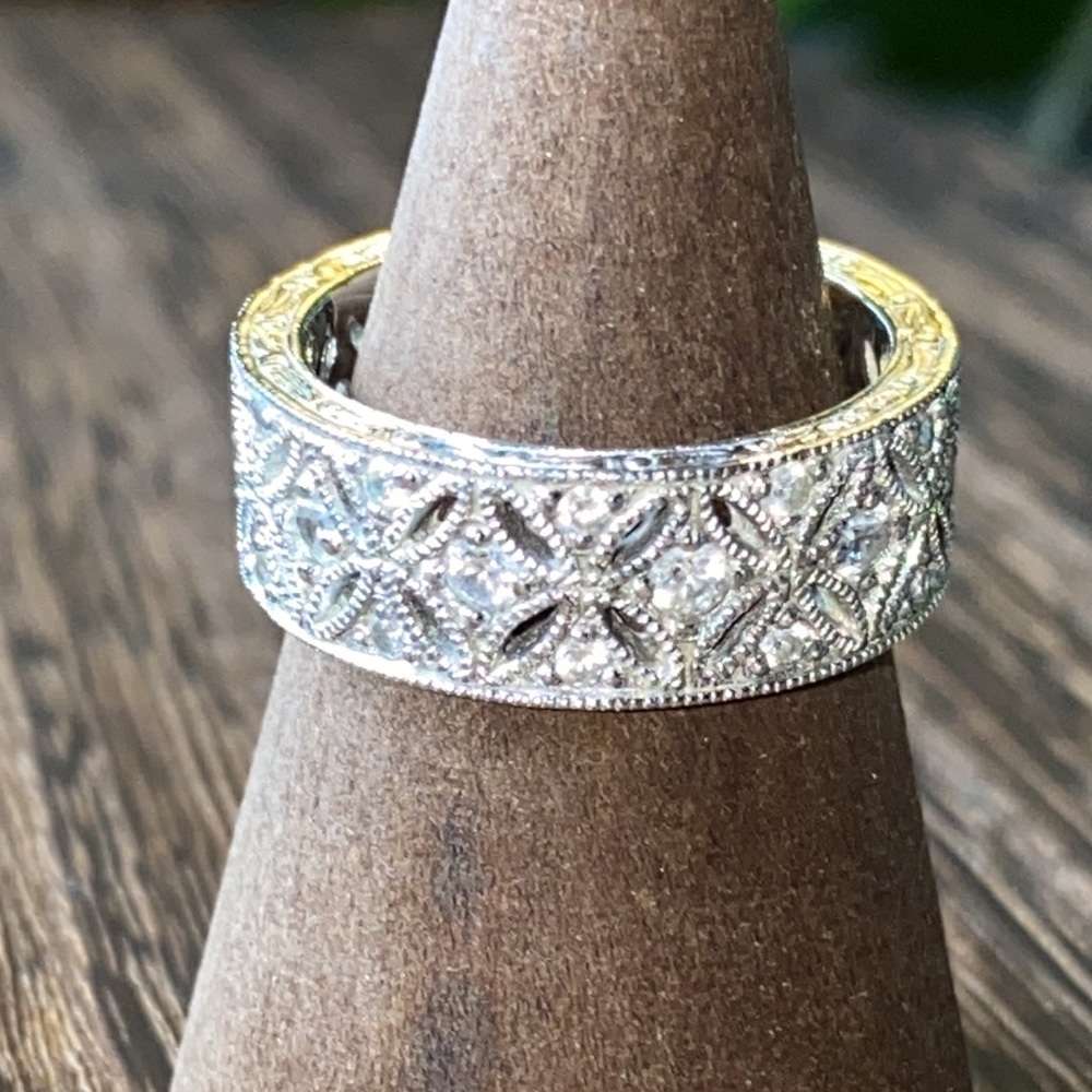 Tacori Diamonique Harlequin Eternity Band - Picture 3 of 14